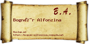 Bognár Alfonzina névjegykártya